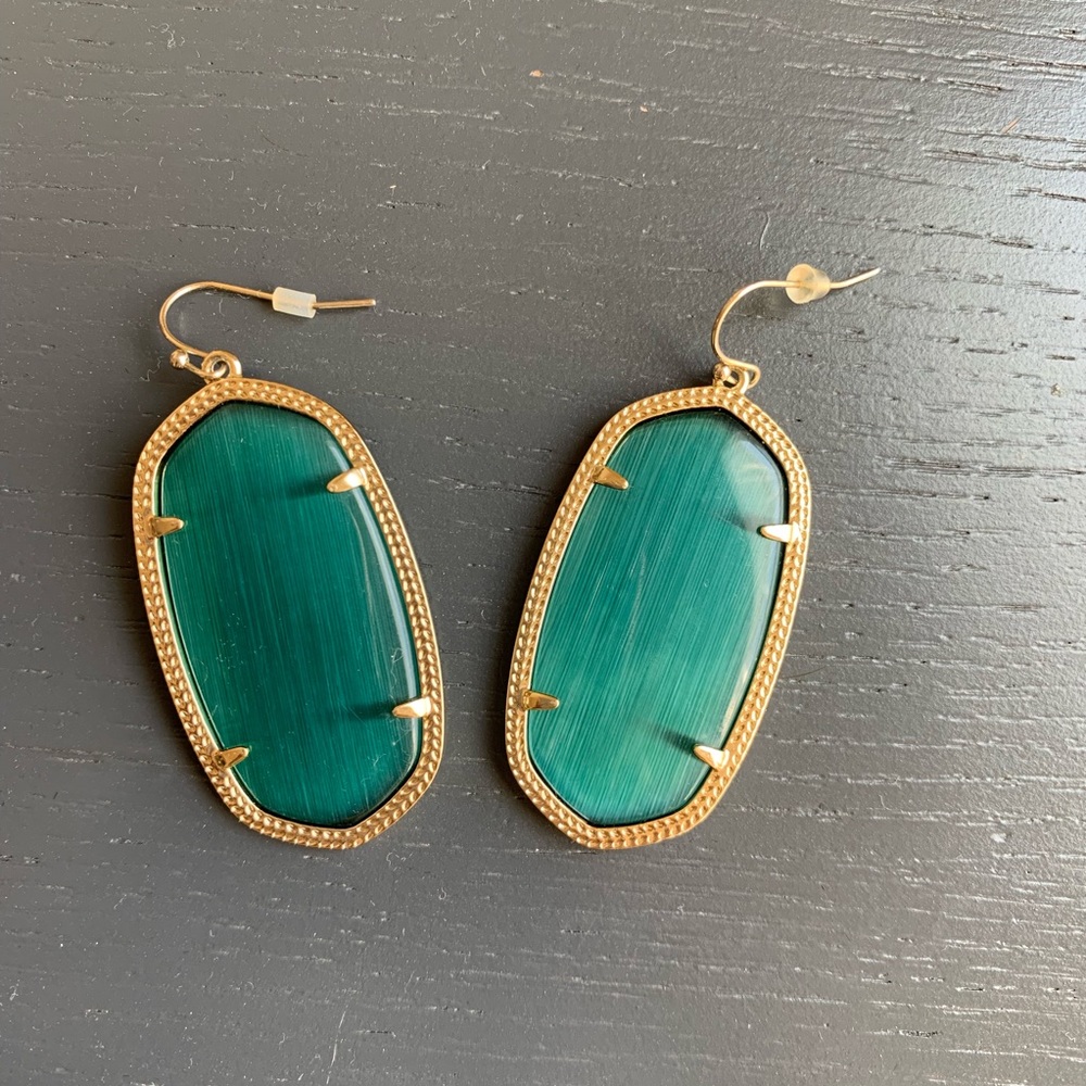 Green and Gold Kendra Scott Earrings